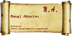 Mangl Absolon névjegykártya